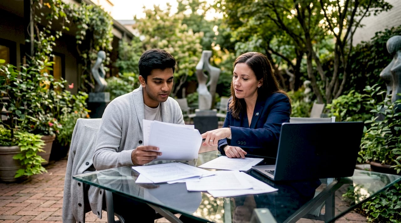 Client consulting lawyer about estate law