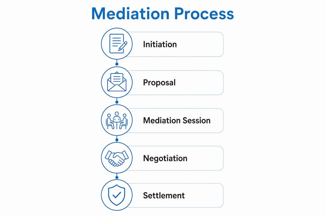 Infographic outlining inheritance dispute mediation steps