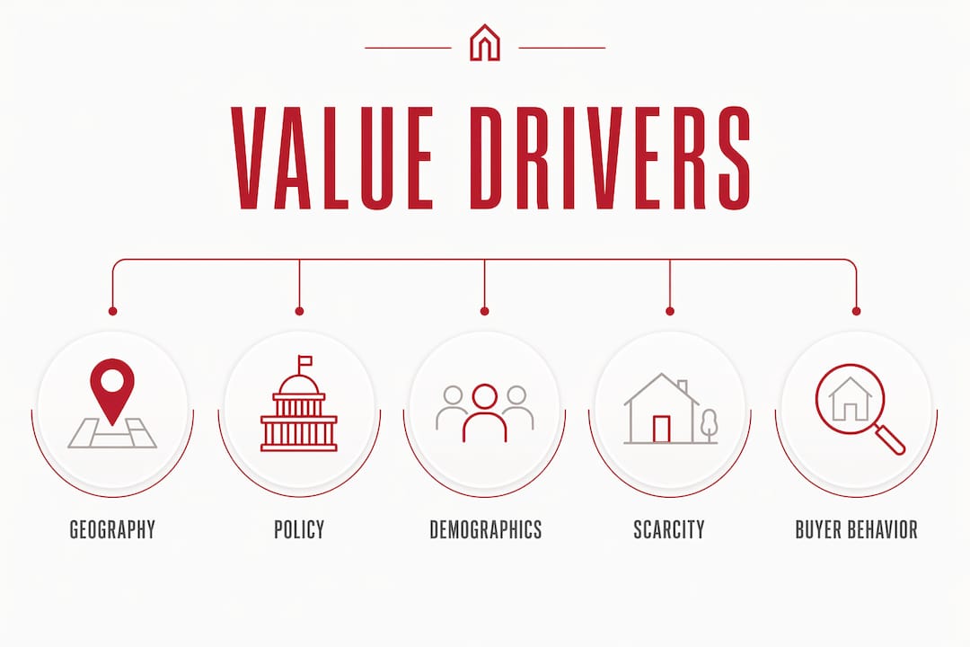 Infographic showing key drivers of La Jolla property values