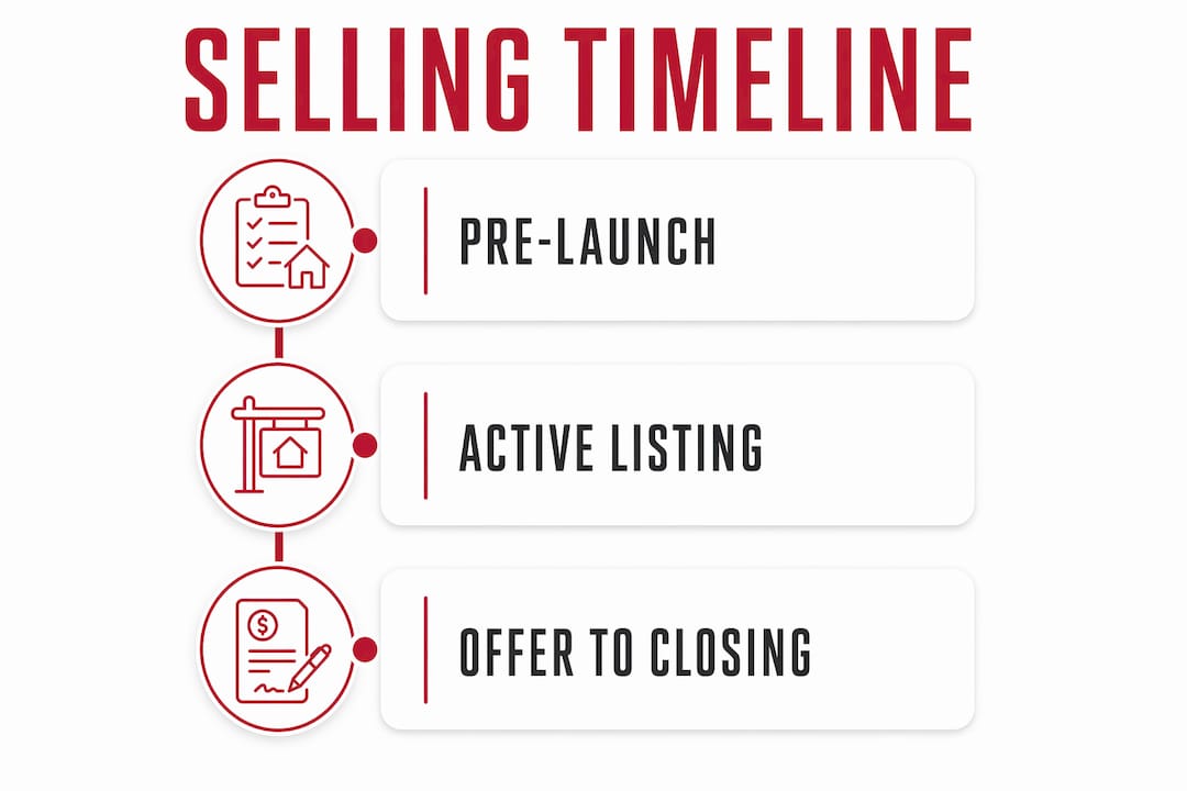 Infographic showing luxury real estate selling phases