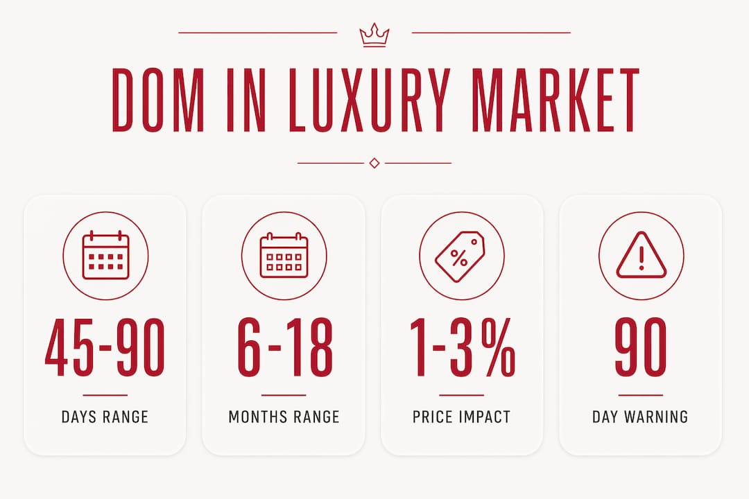Infographic showing key days on market stats in luxury sales