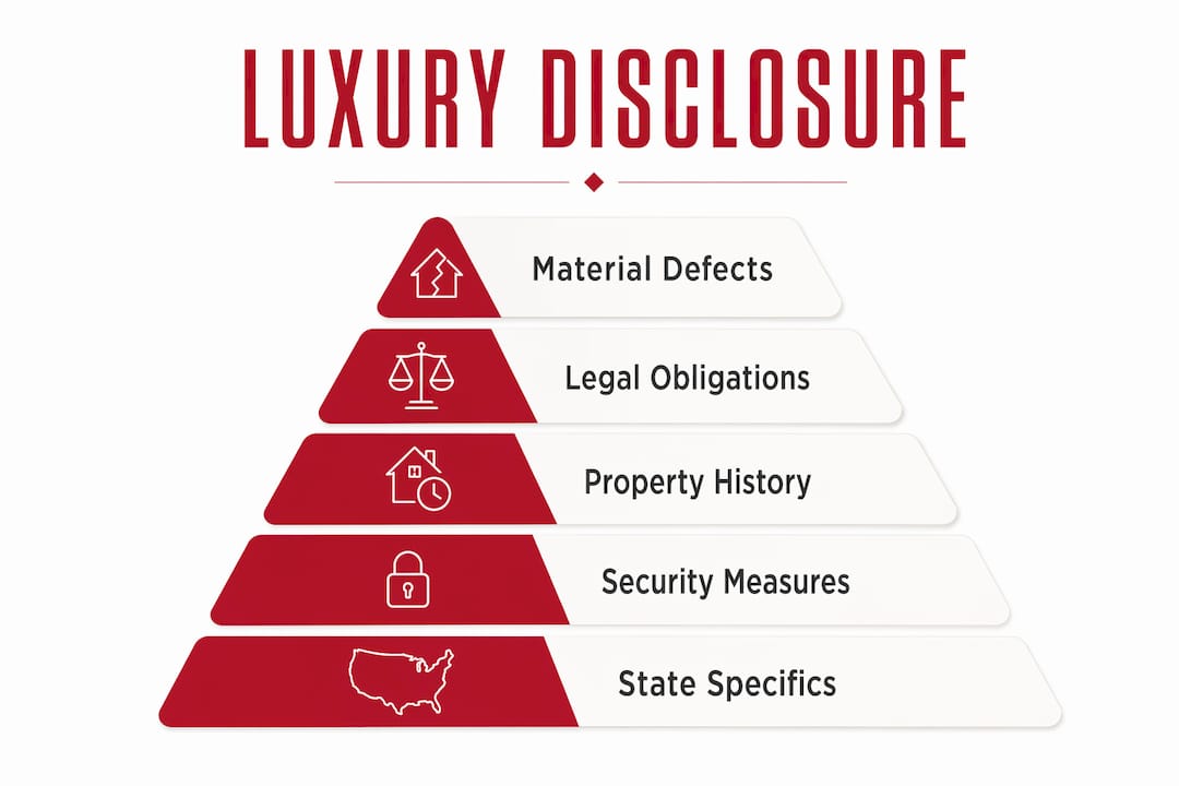 Infographic showing luxury property disclosure categories