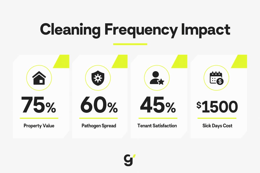 Infographic showing cleaning frequency impact key statistics