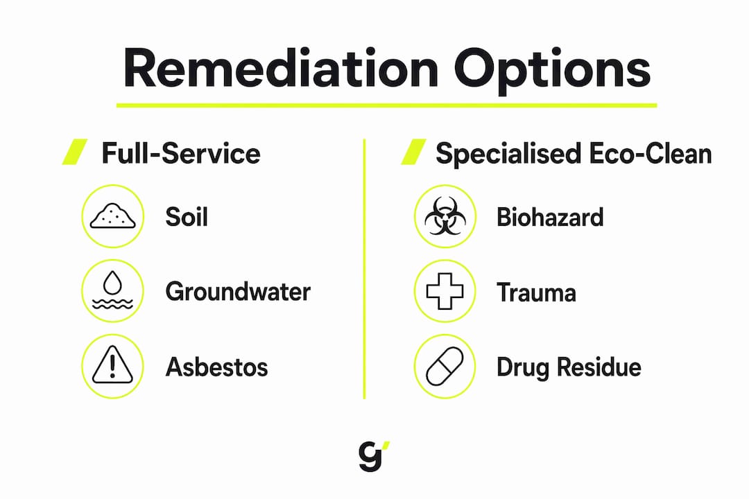 Infographic comparing remediation categories in Australia