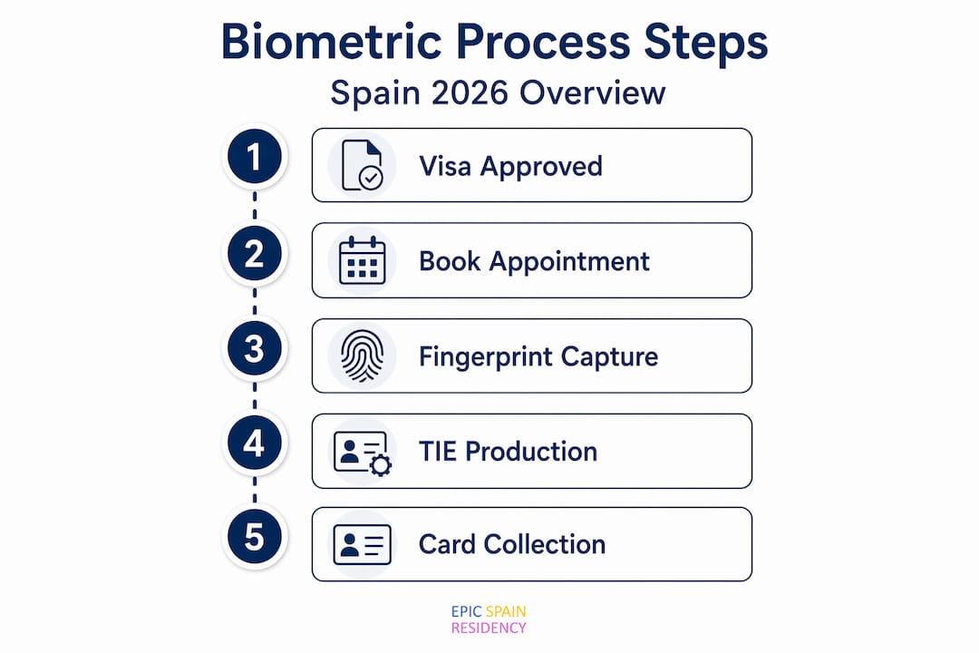 Infographic showing biometric process stages