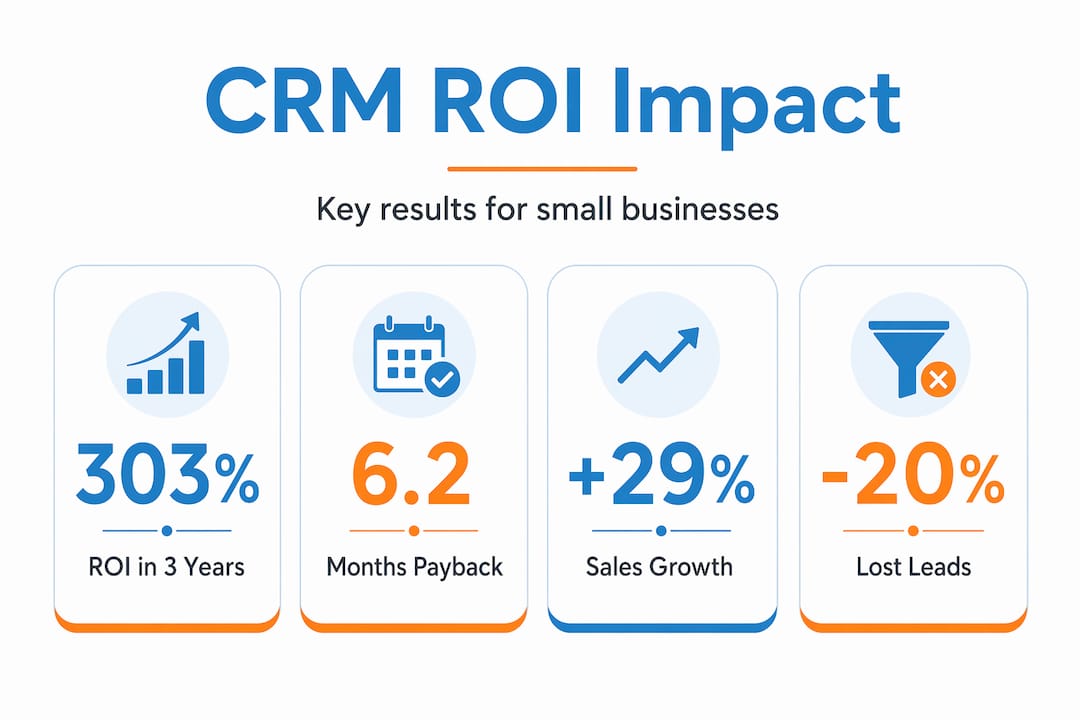 Infographic illustrating CRM ROI key statistics