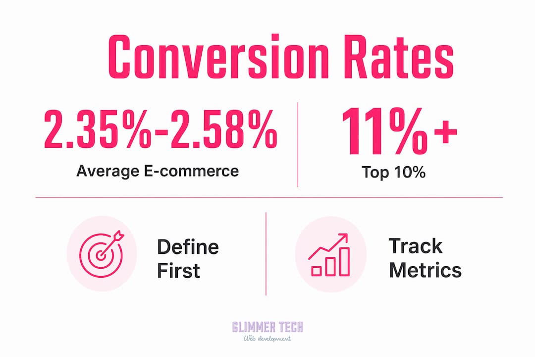 Infographic showing website conversion rate statistics and key advice