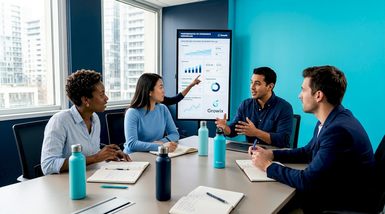 L’équipe travaille main dans la main pour élaborer une stratégie de marketing digital efficace.