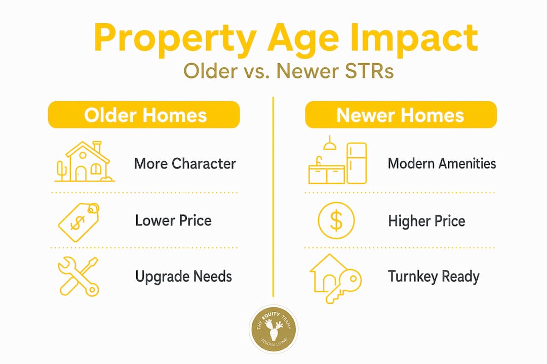 Infographic comparing older and newer Sedona STR pros and cons