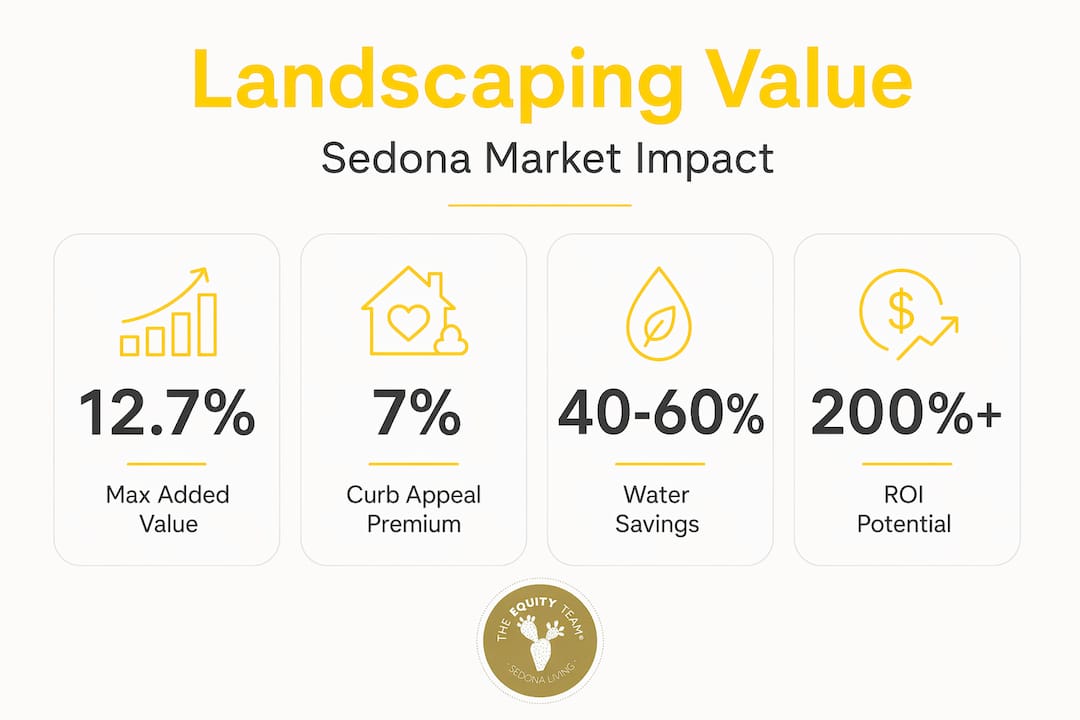 Infographic showing landscaping value statistics for Sedona