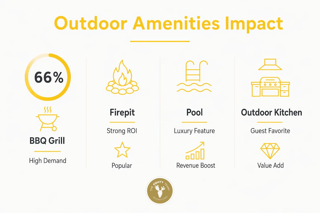 Infographic showing key outdoor amenities and their guest demand