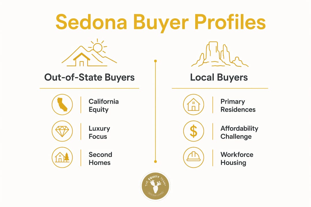 Infographic comparing out-of-state and local Sedona buyers