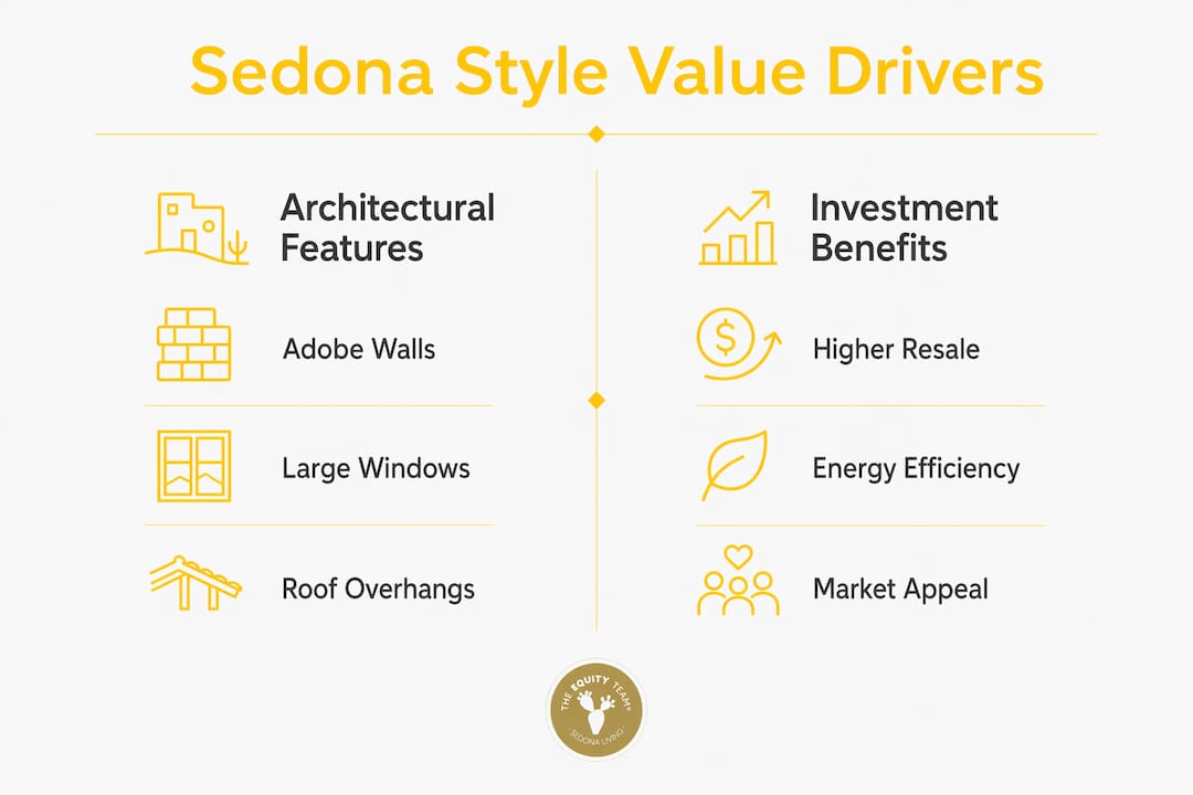 Infographic comparing architectural features with investment benefits