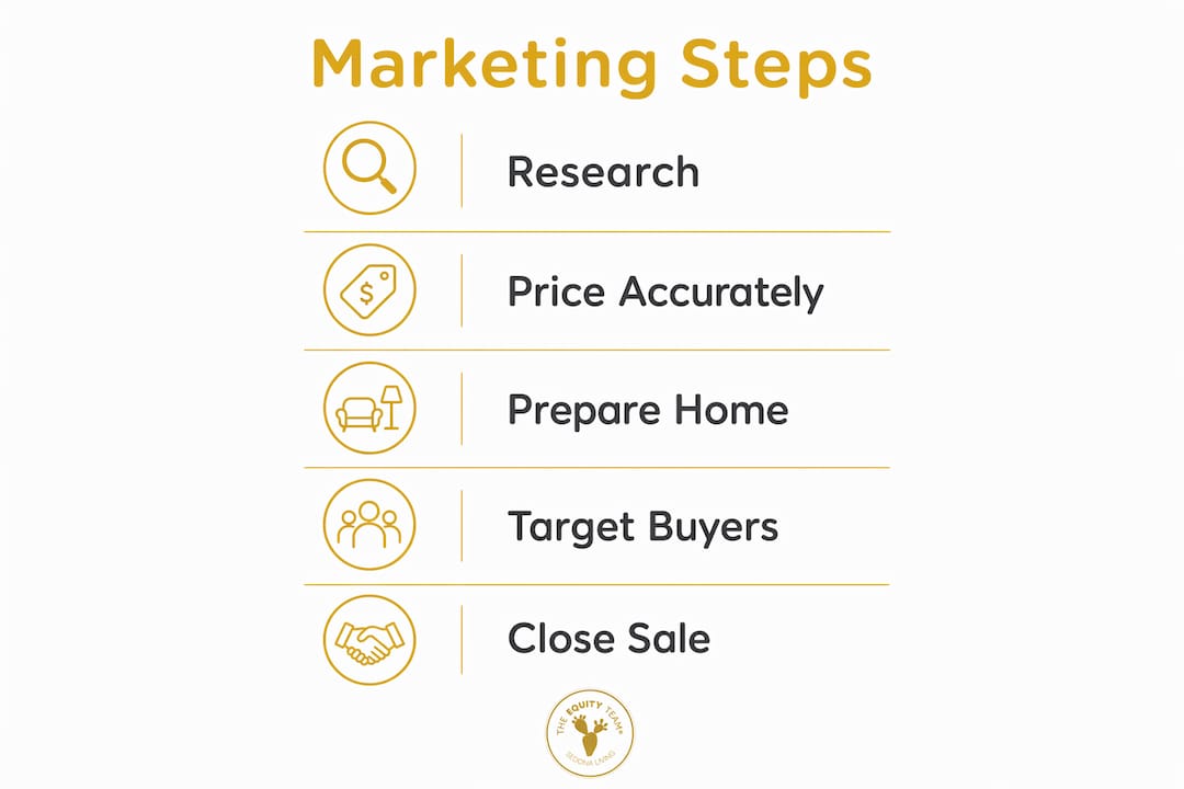Infographic showing steps to market luxury Sedona home
