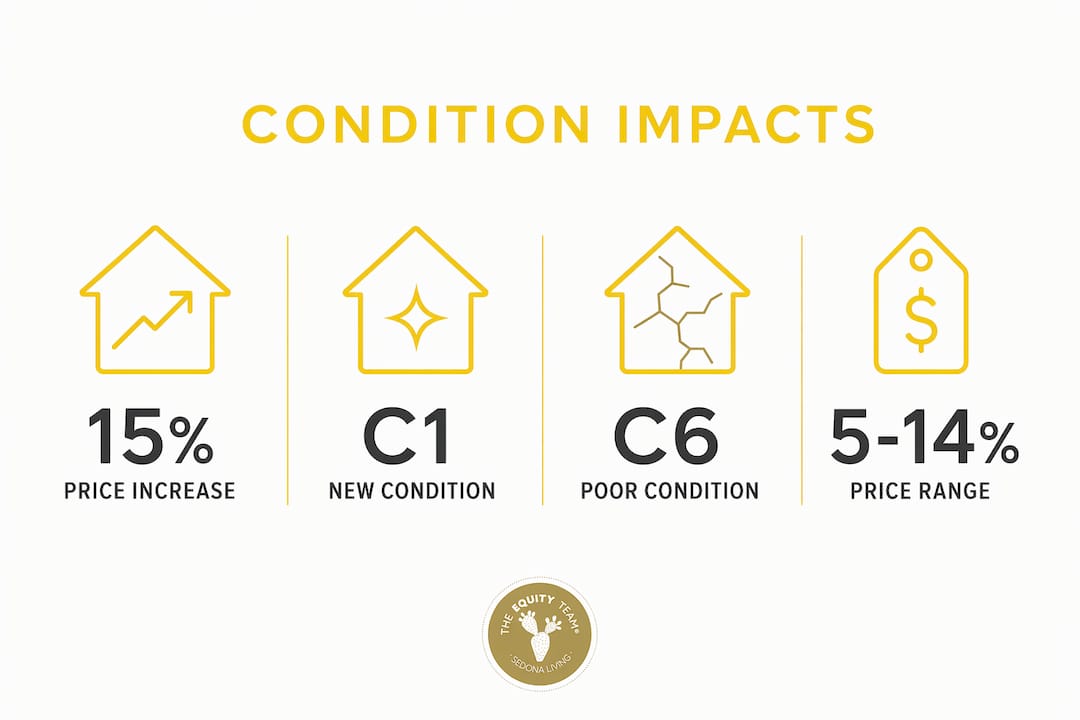 Infographic showing home condition impact on Sedona pricing