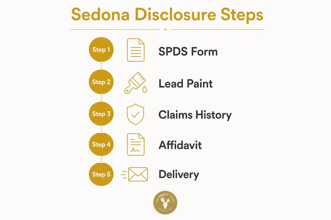 Infographic illustrating steps for Sedona disclosures
