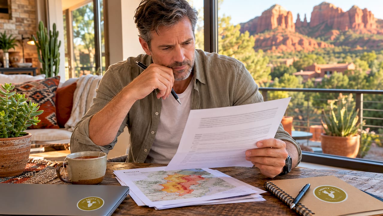 Homeowner reviewing insurance documents