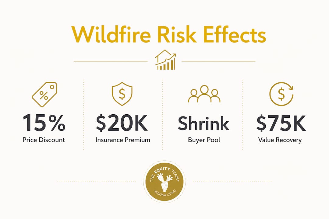 Infographic showing wildfire risk effects on home values