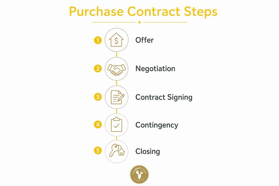 Infographic outlining real estate contract steps