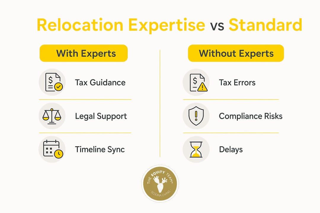 Infographic comparing relocation expertise versus standard real estate