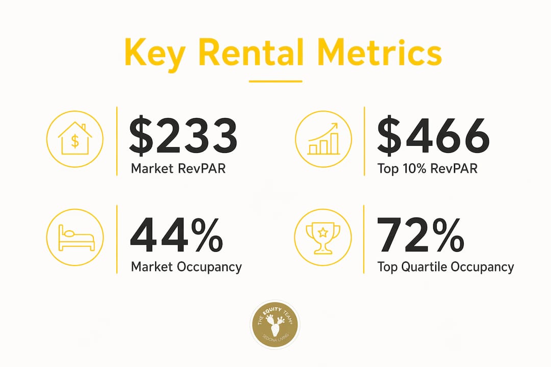 Infographic showing key Sedona rental income metrics