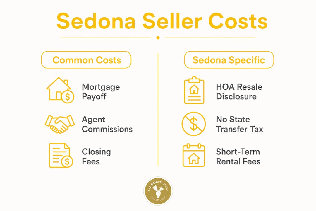 Infographic showing Sedona seller net proceeds cost categories