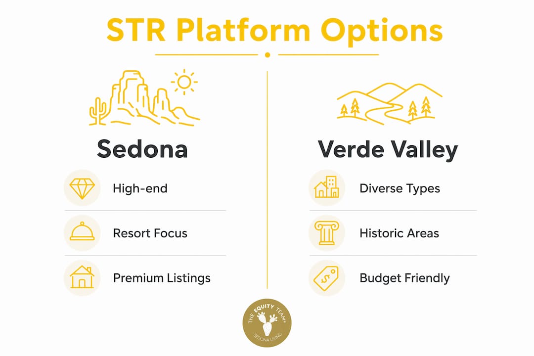 Infographic contrasting Sedona and Verde Valley STR platforms