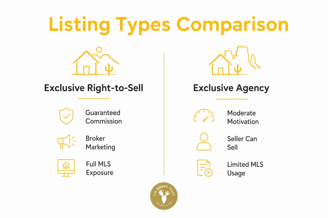 Infographic comparing exclusive right-to-sell vs exclusive agency