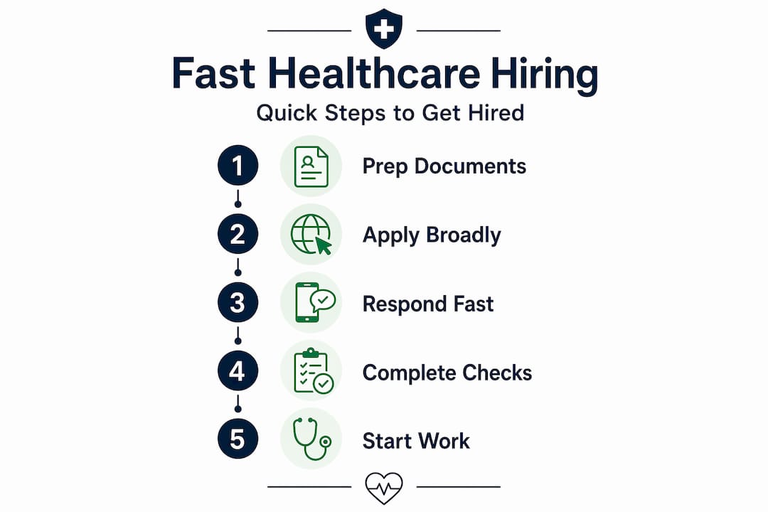 Infographic of fast healthcare hiring steps