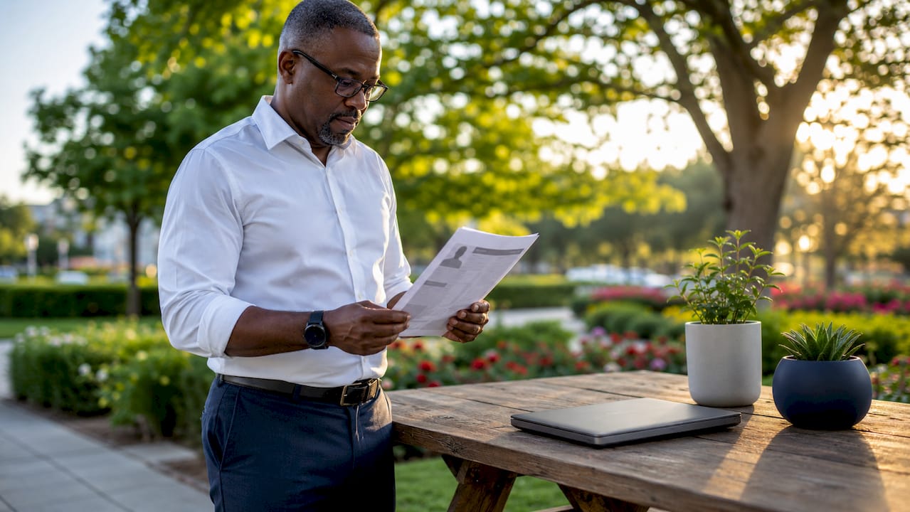 Recruiter reviewing candidate profiles on tablet