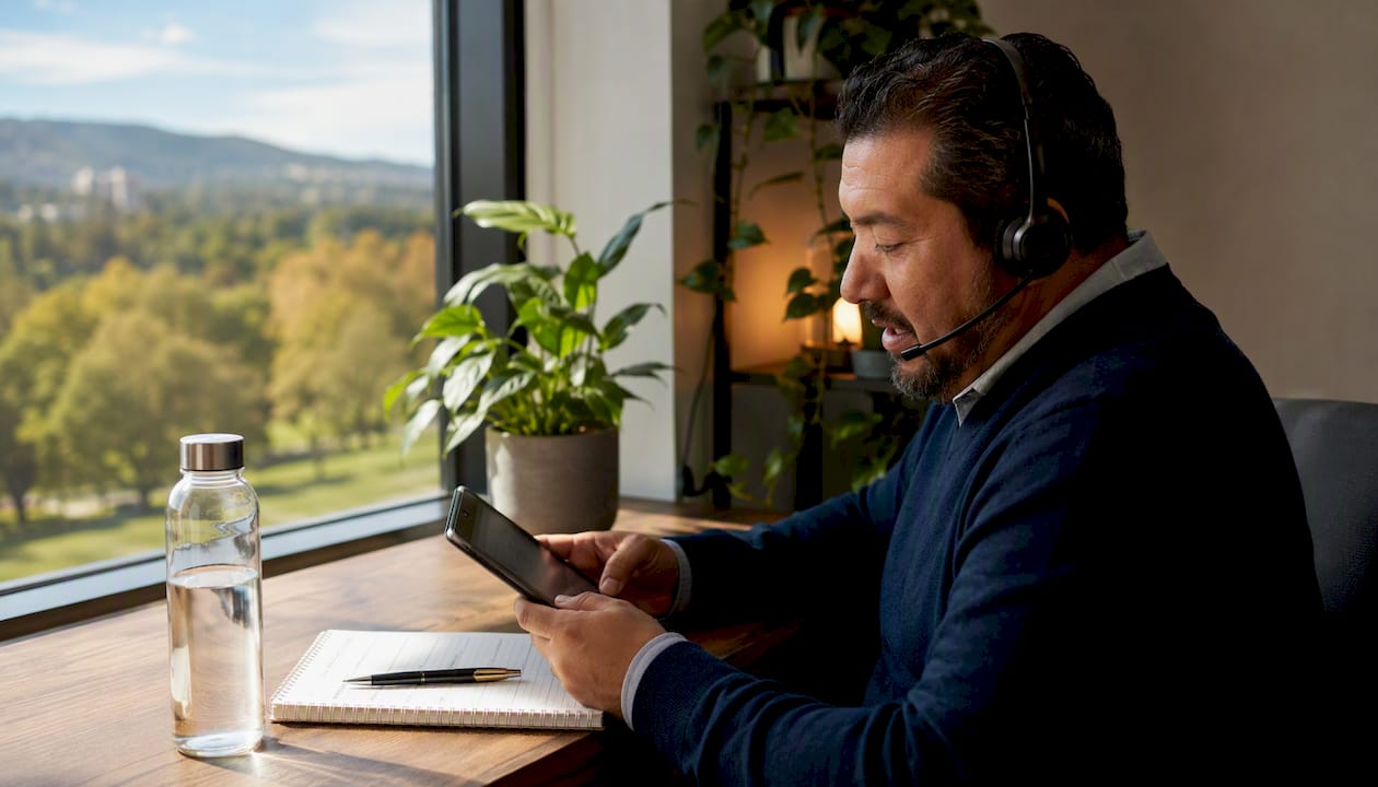Recruiter scheduling healthcare interviews with calendar