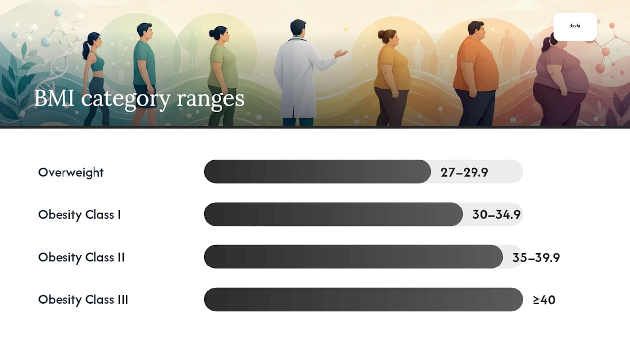 BMI categories and ranges diagram