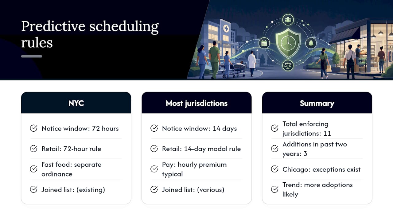 Predictive scheduling notice window comparison