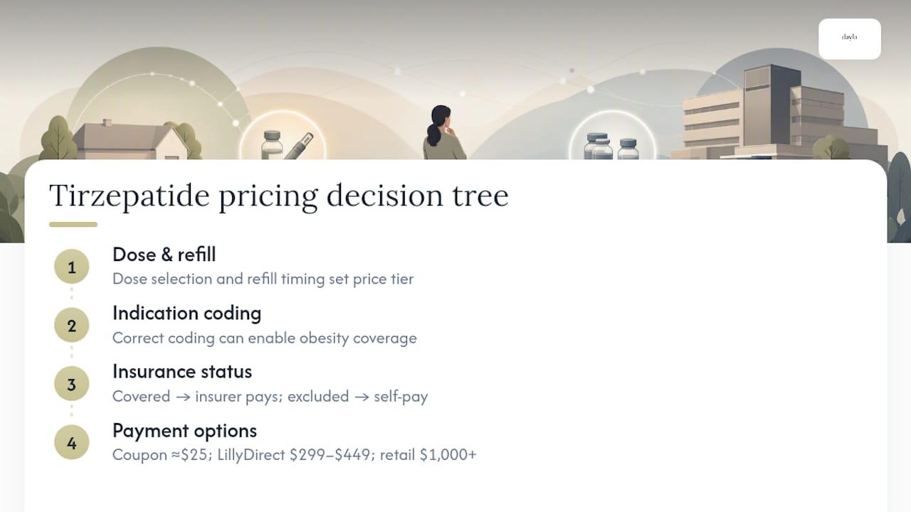Tirzepatide monthly cost decision tree