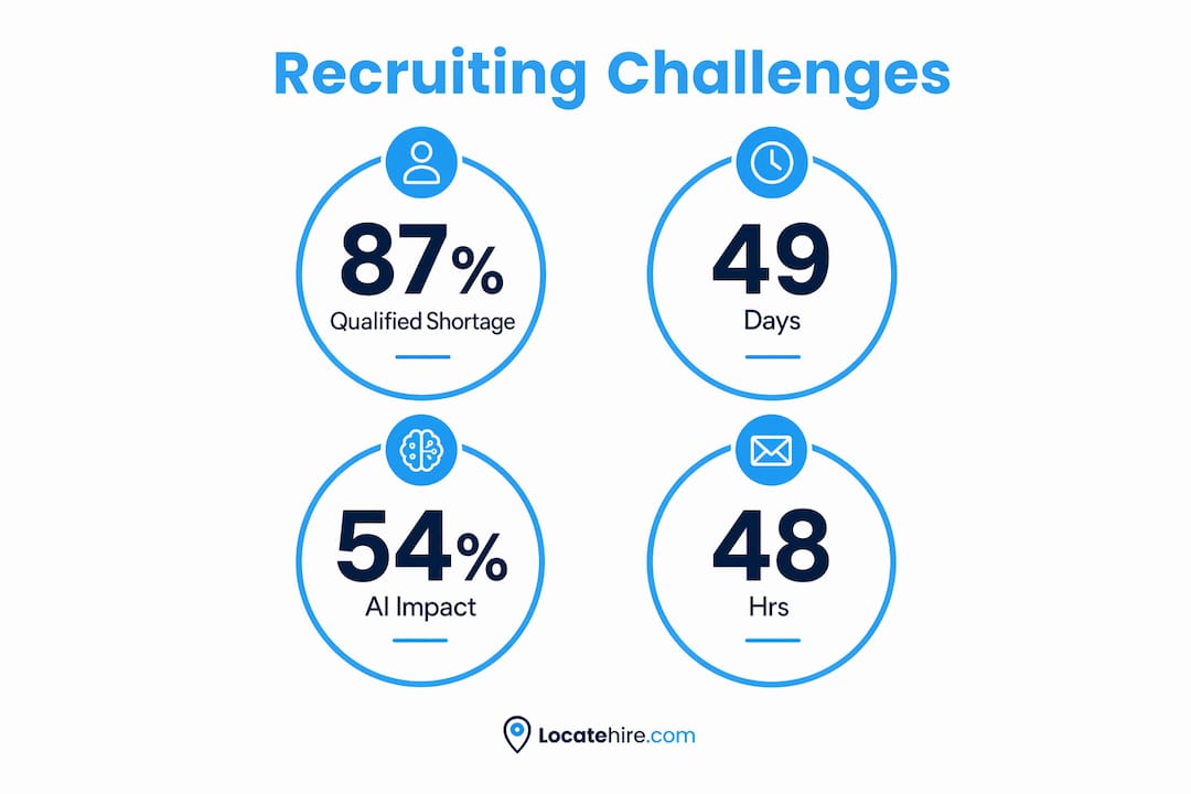 Infographic showing recruiting challenges statistics