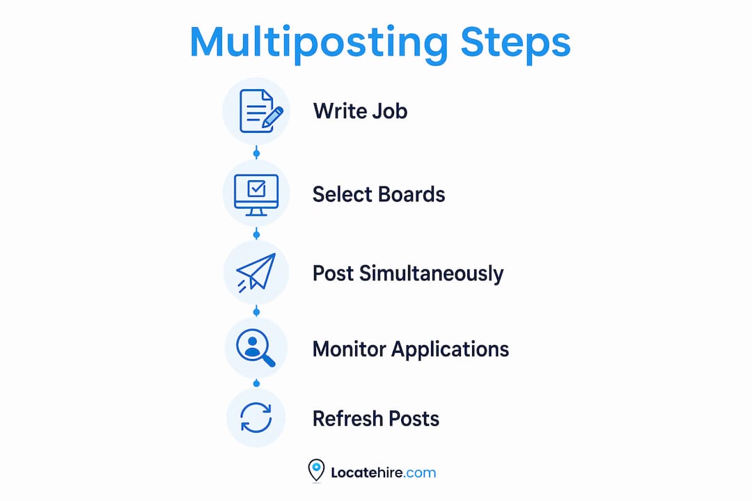 Infographic showing multiposting job steps