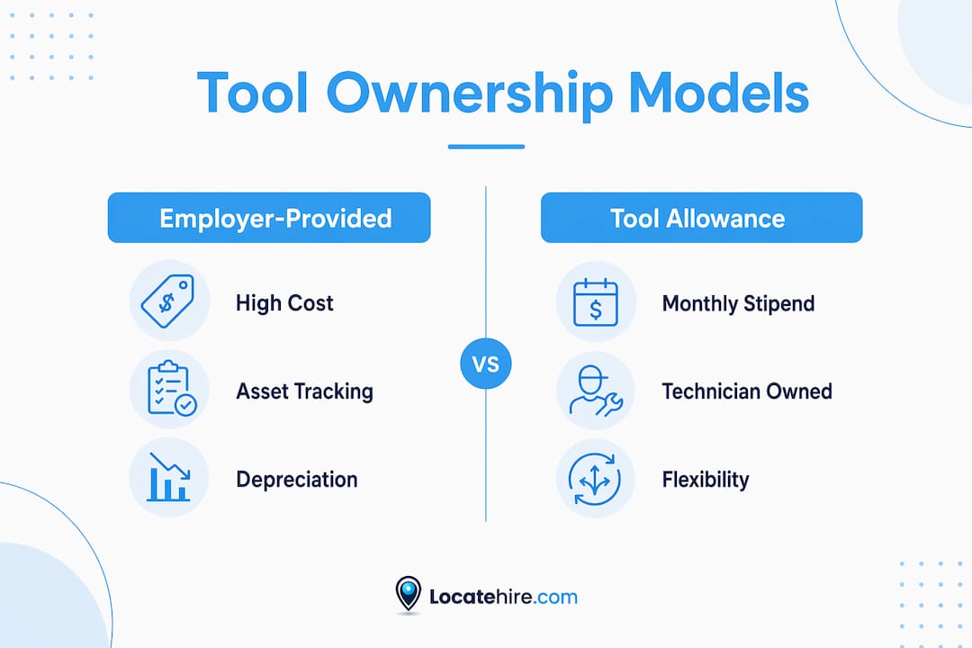 Infographic comparing two HVAC tool ownership models