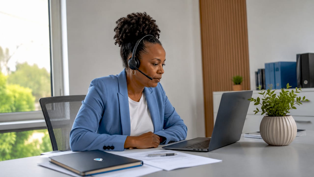 HR manager conducting structured hiring call