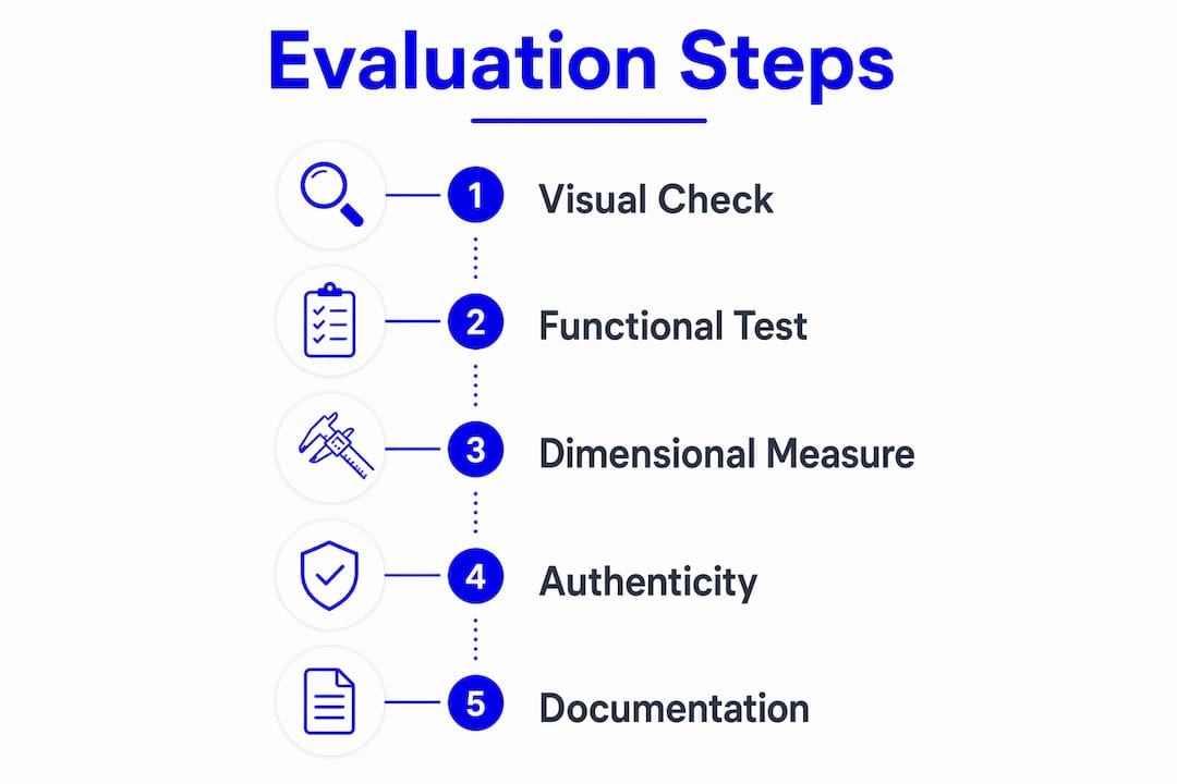 Infographic outlining automation part evaluation steps