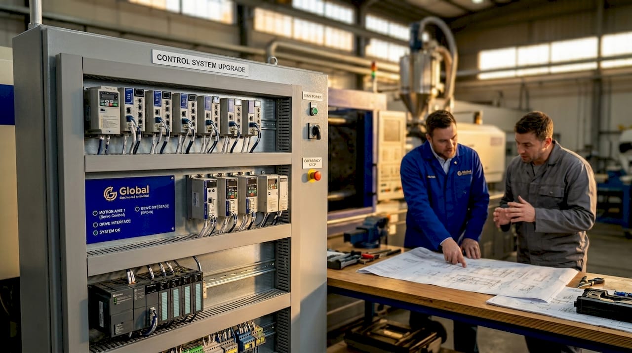 Injection molding machine retrofit control panel