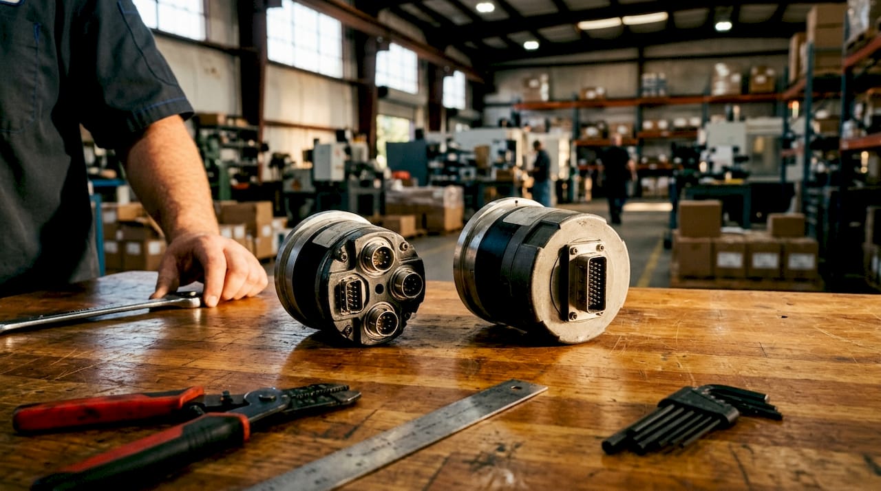Incremental and absolute encoders side by side