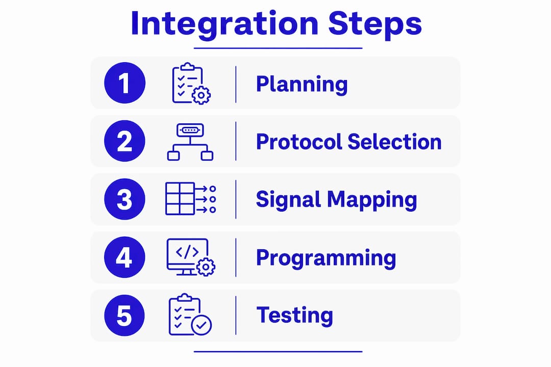 Infographic of robot PLC integration process