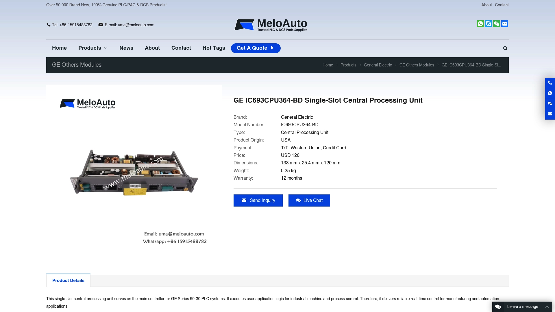 https://meloautotech.com/products/ge-ic693cpu364-bd-cpu-32-bit-64-kb-series-90-30