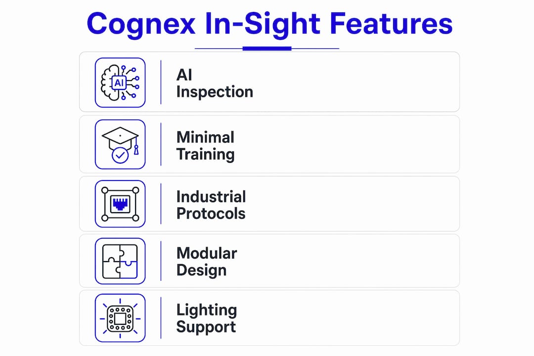 Infographic showing core features of Cognex In-Sight platform