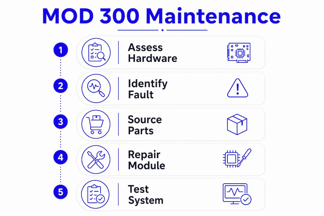Infographic showing Taylor Mod 300 maintenance steps