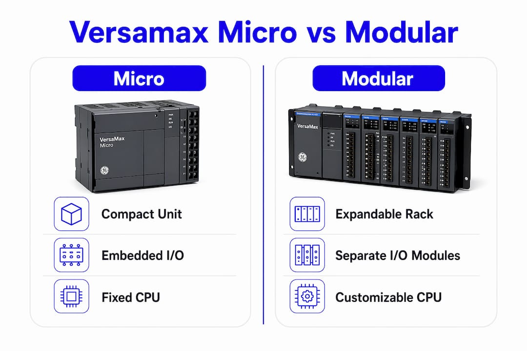 Infographic comparing Versamax Micro and Modular features