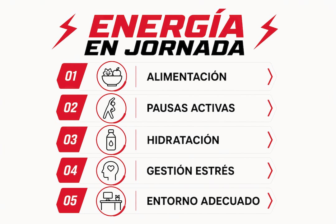 Infografía: claves para mantener la energía en el trabajo