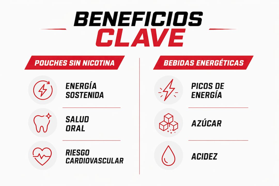 Infografía: ventajas de los pouches sin nicotina frente a otras alternativas