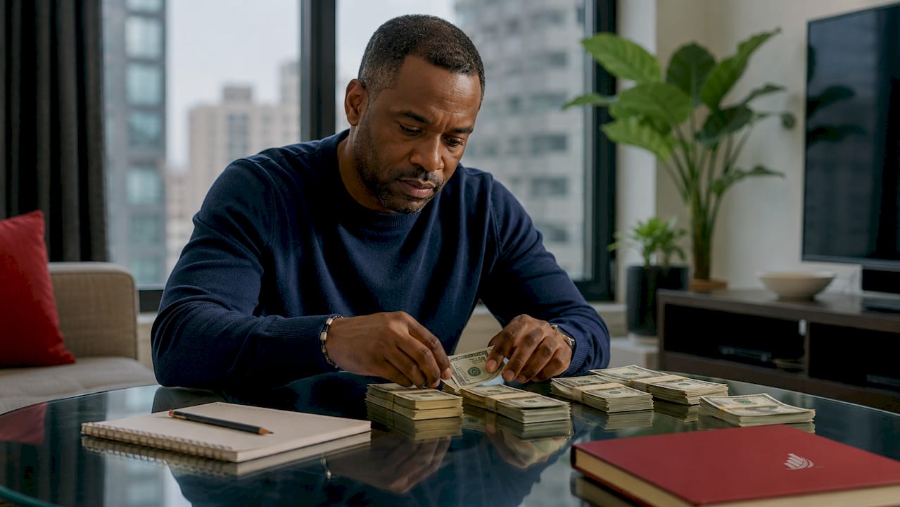 Hands counting cash for emergency fund savings