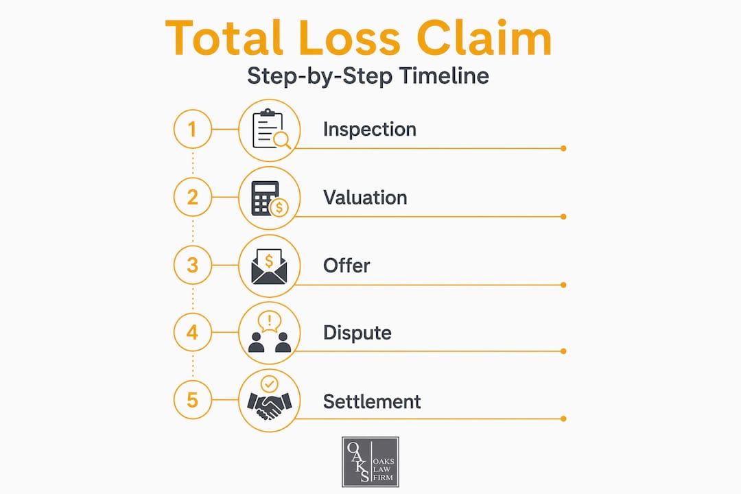 Infographic showing total loss claim steps